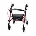 Mckesson 4 Wheel Rollator, Red 146-RTL10261RD